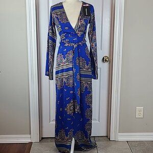 Prettylittlething Satin Kimono Maxi Dress
